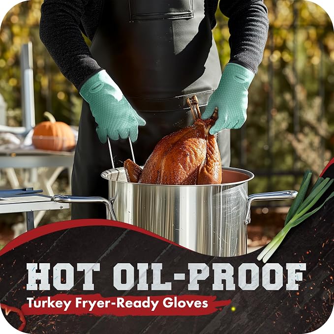KITCHEN PERFECTION XL Silicone Smoker Oven Gloves-Extreme Heat Resistant BBQ - Image 5