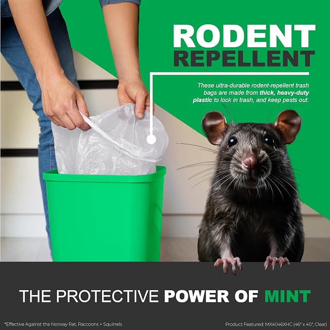 Mint-X MintFlex Rodent Repellent Trash Bags, Tall Kitchen Drawstring Bags - Image 3