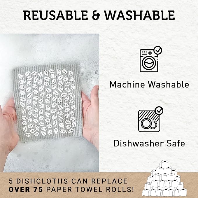 Nordhus Design Swedish Dishcloths, 5 Cloths, Made in Sweden - Image 3