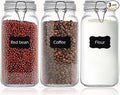 Clear Food Storage Jars 78oz Square, Airtight Glass Canister by Unknown