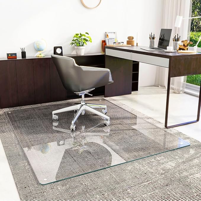 46" x 55" Glass Chair Mat, Heavy Duty Hard Floor Mat - Image 2
