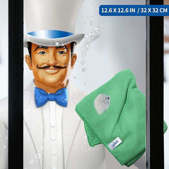 MR.SIGA Microfiber Cleaning Cloths, All-Purpose Microfiber Towels, Streak Free - Image 2