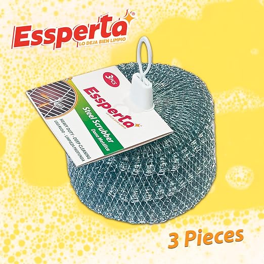 3 Pcs ESSPERTA Stainless Steel Wool Scrubber，3 Steel Scrubber Wool Pads - Image 2