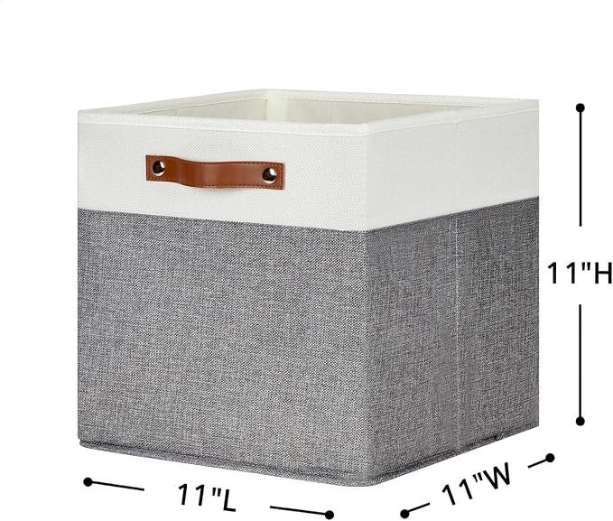 HNZIGE Set of 4, Foldable Storage Cube Bin Baskets, Fabric 11x11 Cube Storage - Image 4