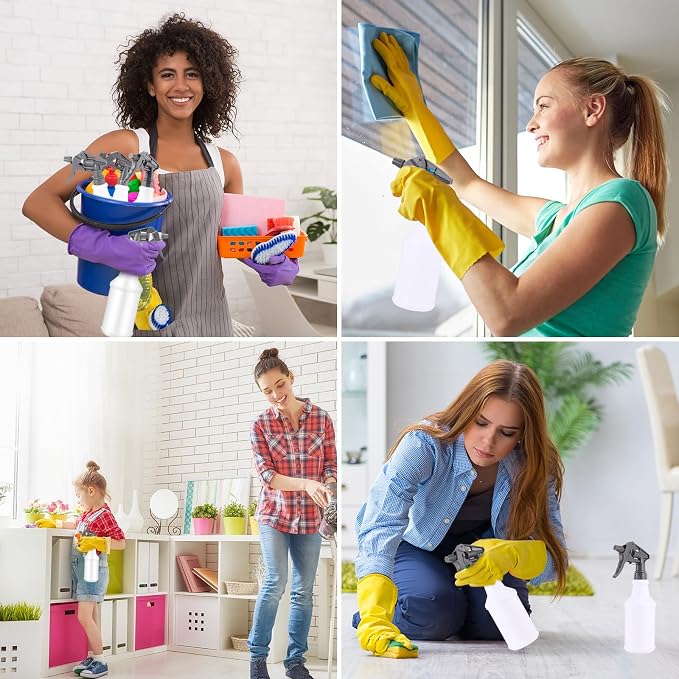 Eccliy 12 Pcs 16 Oz Plastic Spray Bottle, Adjustable Empty Reusable Sprayer - Image 3