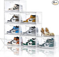 8 Pack Shoe Boxes Clear Plastic Stackable, Large Shoe Storage Organizer by Amllas