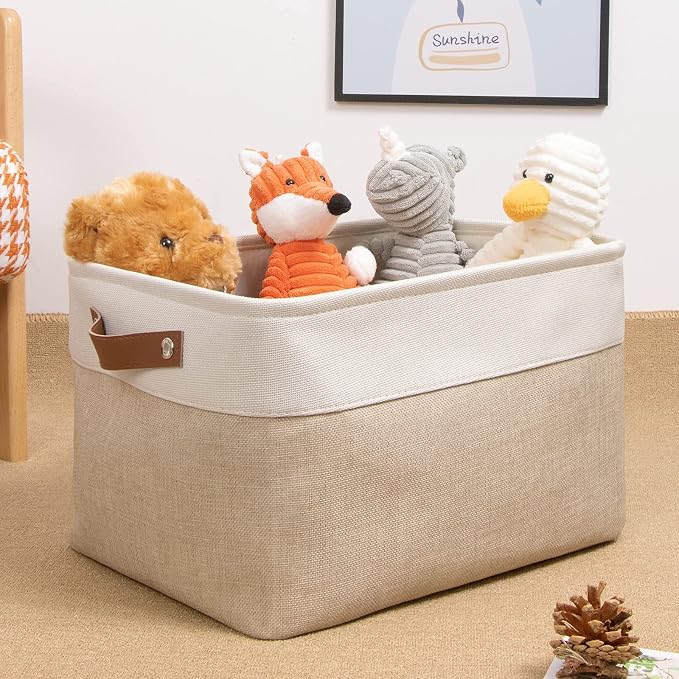 DULLEMELO Collapsible Rectangle Fabric Storage Basket - Image 5