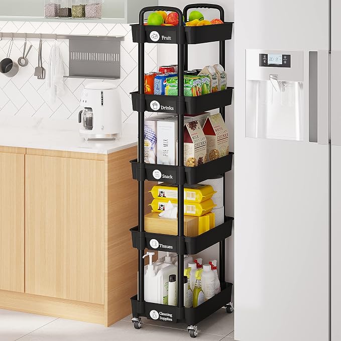 Laiensia Storage Cart, Mobile Shelving Unit Cart - Image 6