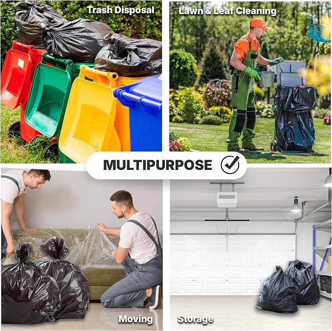 45 Gallon Trash Bags, 30 Micron Heavy Duty Pure LDPE Garbage Can Liners - Image 5