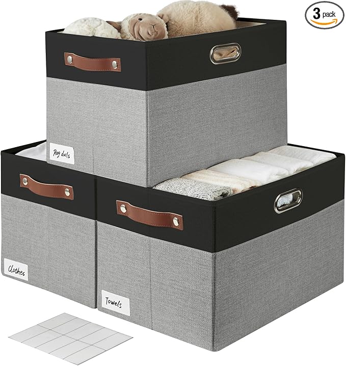 Large Collapsible Fabric Storage Bins by Bagnizer