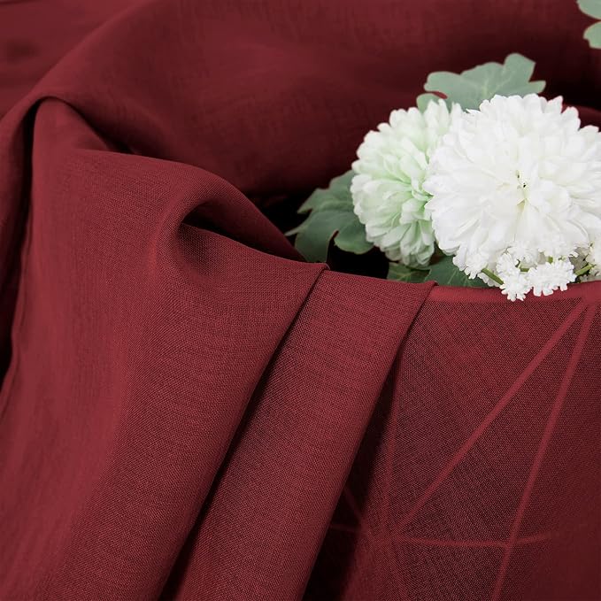 Tollpiz Sheer Curtains Bedroom Linen Textured Curtain Sheers Light Filtering - Image 6