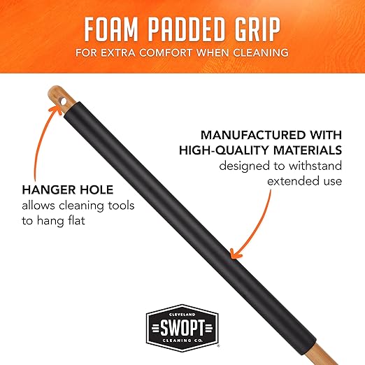SWOPT Premium 48” EVA Foam Comfort Grip Wooden Handle – Ergonomic Design - Image 7