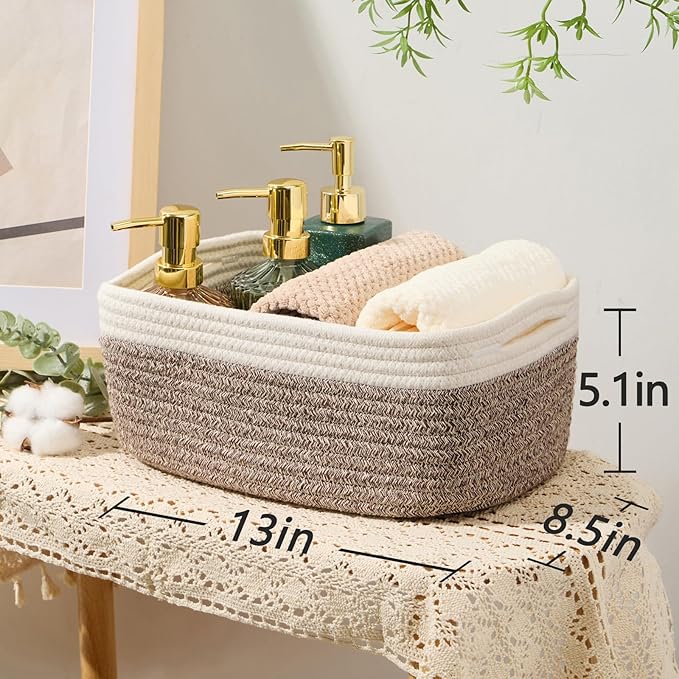 Small Storage Baskets for Organizing | Closet Organizer Bins | Shelf Toy Basket - Image 3