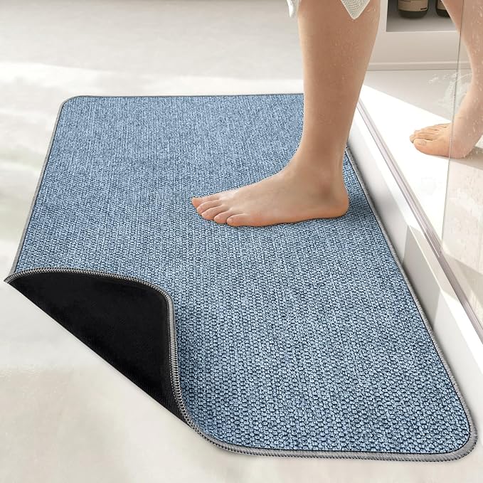 Bath Mat, Ultra Thin Bathroom Rugs, Rubber Bath Mats by BosapDirect