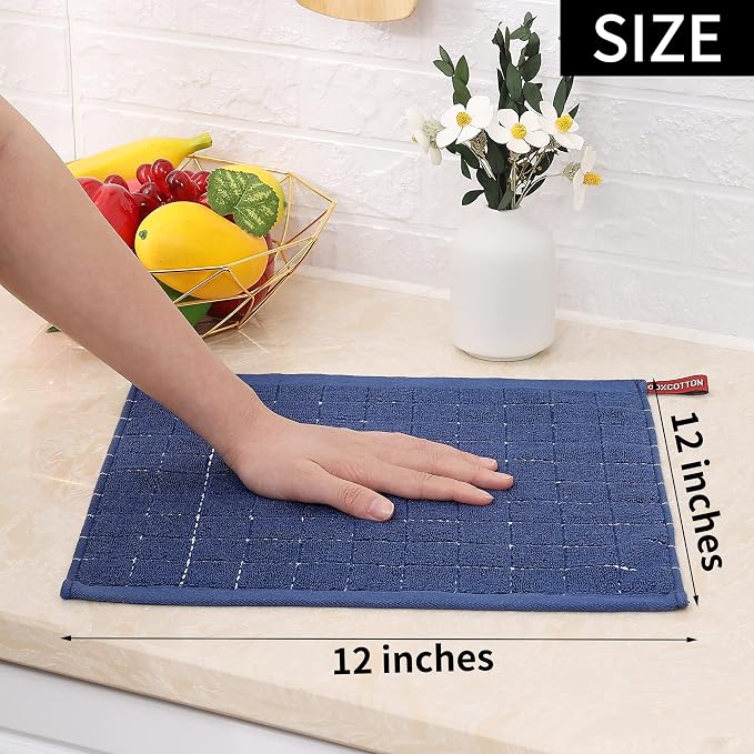 Homaxy 100% Cotton Terry Kitchen Dish Cloths, Ultra Soft and Absorbent Dish - Image 4