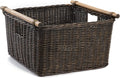The Basket Lady Deep Pole Handle Wicker Storage Basket, 13.5 in L x 14 in W x 9 by TheBasketLady