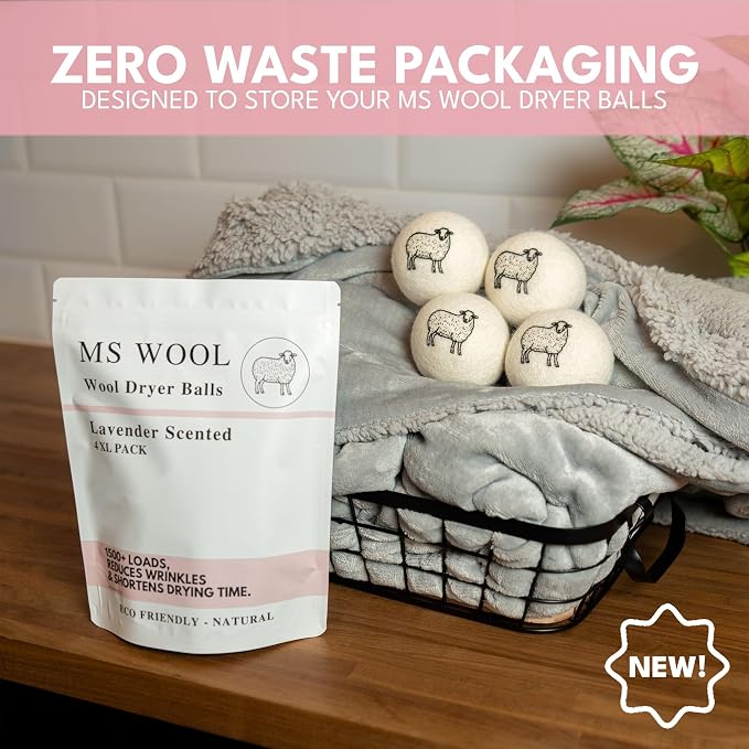Lavender Scented Wool Dryer Balls – 6 XL Pack – Natural Fabric Softener - Image 5