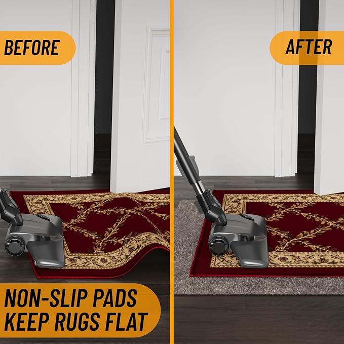 Ottomanson 6' x 8' Non-Slip Rug Pad Gripper 1/4 Inch Thick Dual Surface Felt + - Image 3