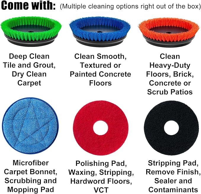 Commercial Floor Scrubber Machine, Heavy Duty Orbital Floor Cleaner, Hardwood - Image 3