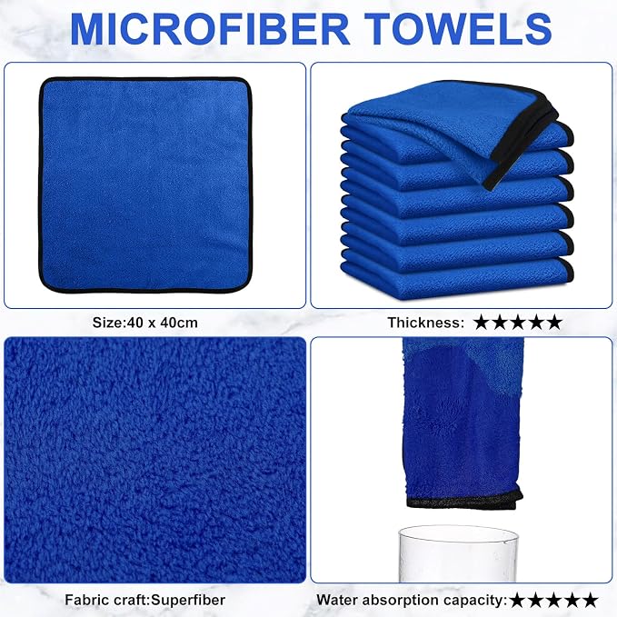 Tallew 40 Pcs Microfiber Towels 16 Inch x 16 Inch Microfiber Cloth Car Drying - Image 3
