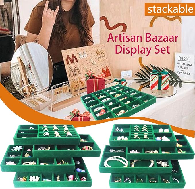 Jewelry Trays Organizer Set of 8 Stackable Jewellry Organizer Trays - Image 4