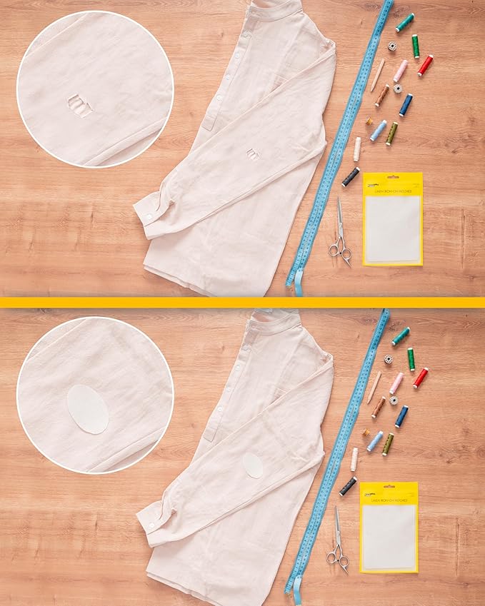 ZEFFFKA 12-Pack Linen Iron-on Patches Fabric Repair Kit - Image 5
