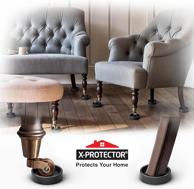 Furniture Cups X-PROTECTOR – 2.5" Caster Cups 8 PCS – Round Furniture Coasters - Image 6