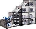 10 Pack Shoe Storage Box Clear Hard Plastic Shoe Organizer Stackable Hats by DAYOOH