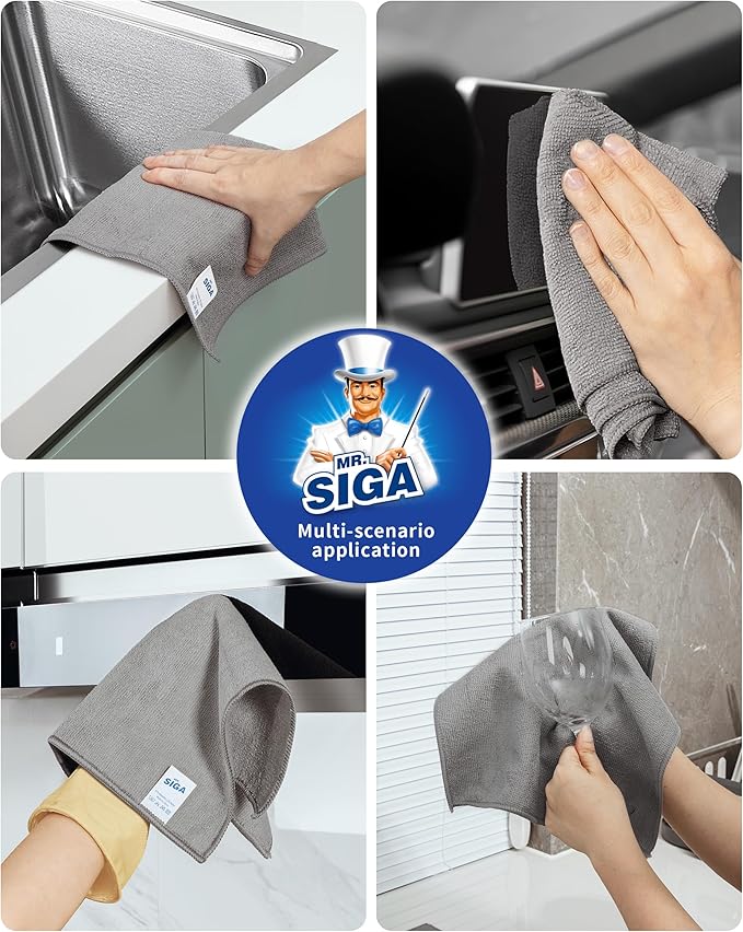 MR.SIGA Microfiber Cleaning Cloth, All-Purpose Microfiber Towels, Streak Free - Image 6