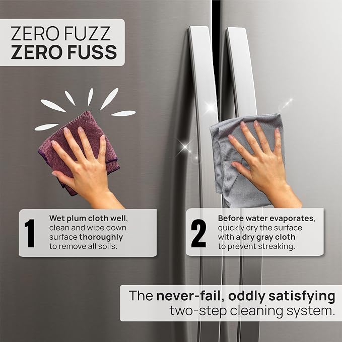 Claro Stainless Steel Cleaner Cloth 8-Pack – Microfiber Cleaning Cloths - Image 4