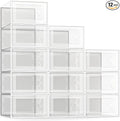 SEE SPRING 12 Pack Shoe Storage Box, Space Saving Foldable Shoe Rack Sneaker by SEESPRING