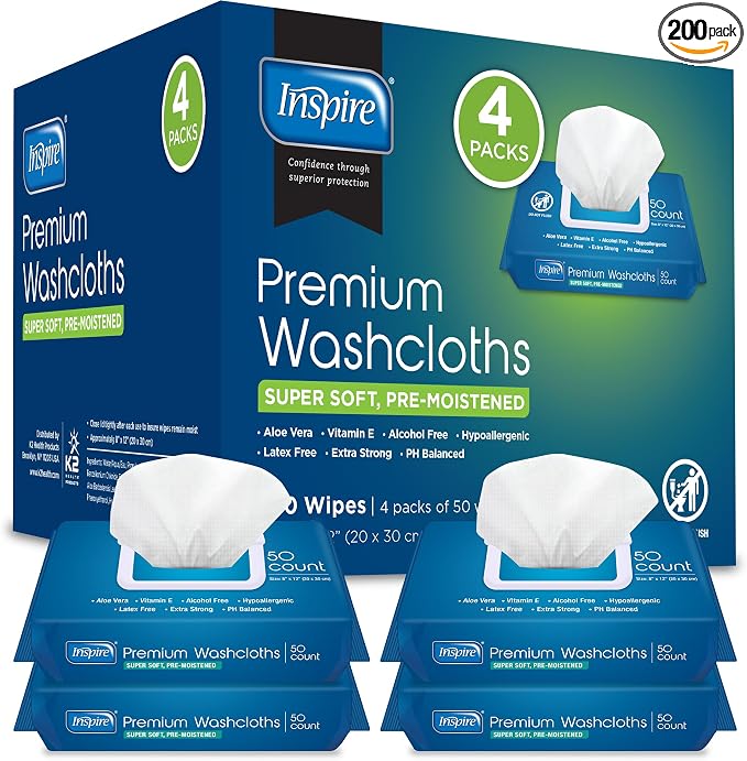 Inspire Adult Wet Wipes, Wash Cloths | Adult Wipes by Inspire