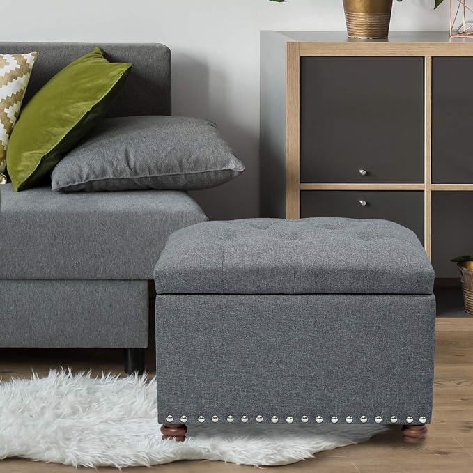 Joveco Storage Ottoman Bench Rectangular Fabric Organization Foot Rest - Image 8