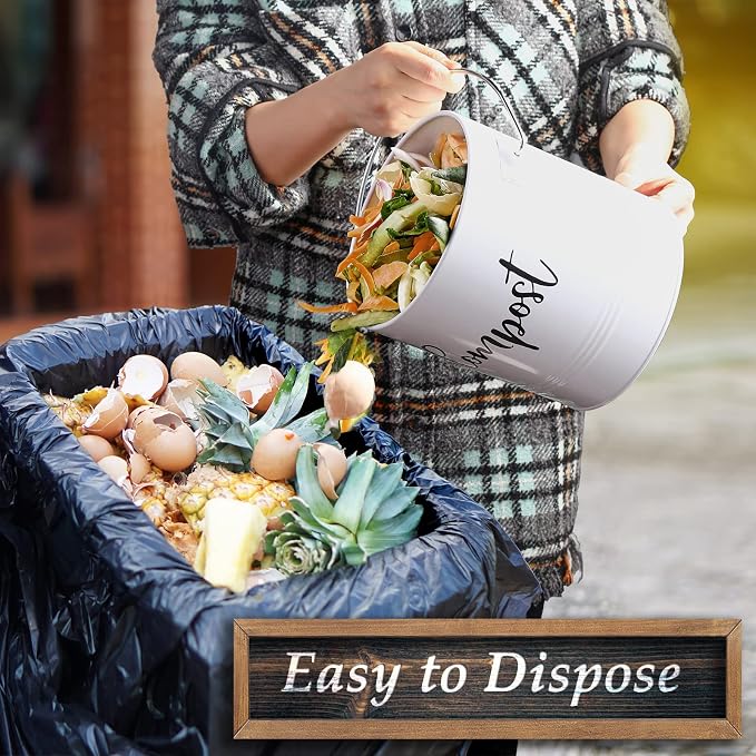 Compost Bin Kitchen, 1.3 Gallon Farmhouse Kitchen Compost Bin Countertop - Image 5