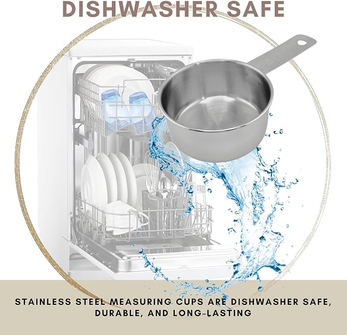 1/3 Cup Stainless Steel Measuring Cup | Sturdy Metal 80 ml | 80 cc | 3 oz | - Image 4