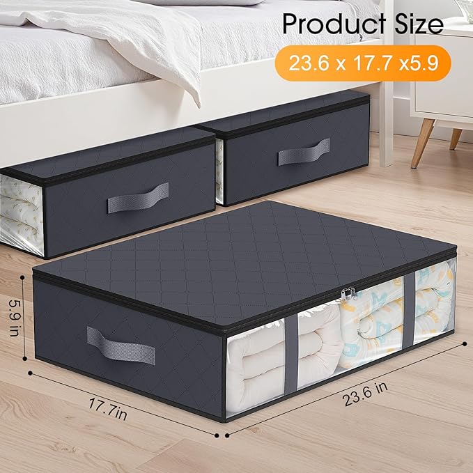 StorageRight Under Bed Storage Bins, Breathable Organizer - Image 3