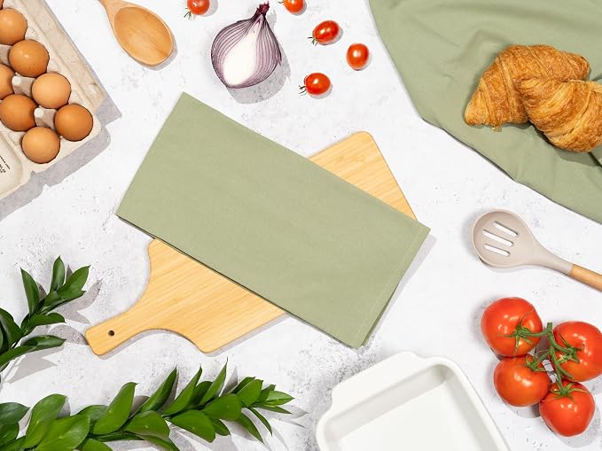 Sage Green Flour Sack Tea Towels - Image 3
