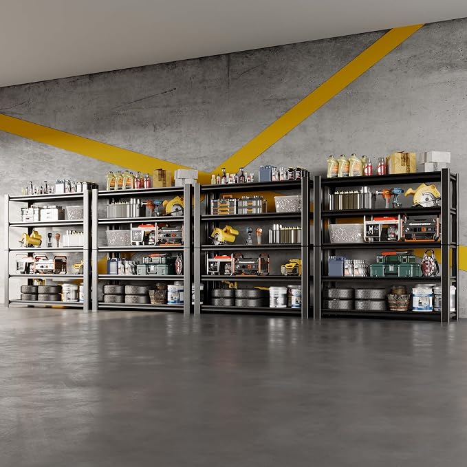 47.8" W Heavy Duty Garage Shelving 3000LBS Storage Shelves, Adjustable 5-Tier by WOZBUD