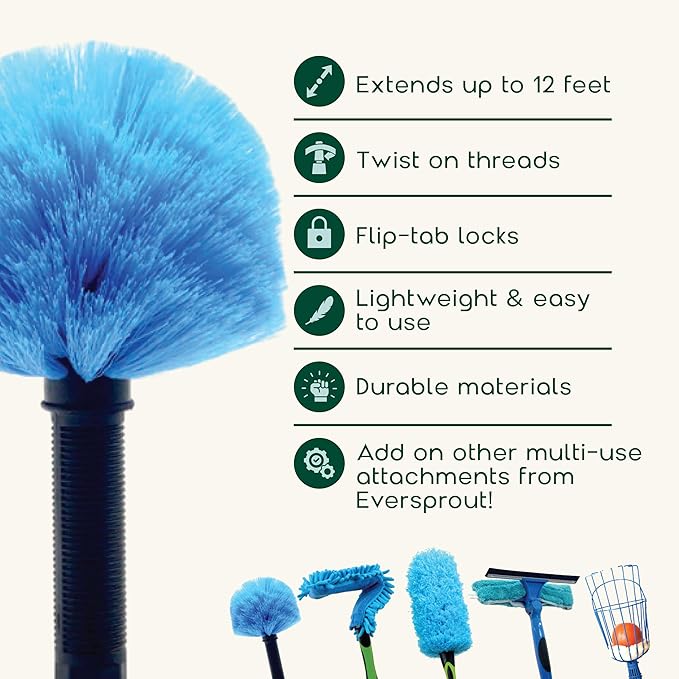 EVERSPROUT 1.5-to-3 Foot Cobweb Duster and Extension-Pole Combo | Hand Packaged - Image 2