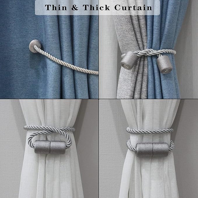 4 Pack Strong Magnetic Curtain Tiebacks Outdoor Elegant Decorative Tie Backs - Image 5