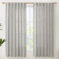 YoungsTex Dark Grey Linen Curtains 63 Inch Length 2 Panels by YoungsTex