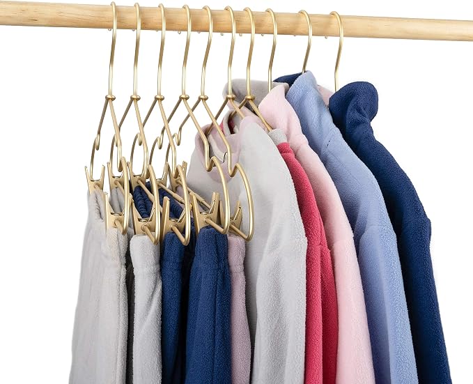 12.5" Gold Metal Baby Clothes Clips Hanger Children Kids Coat Hanger Display - Image 3