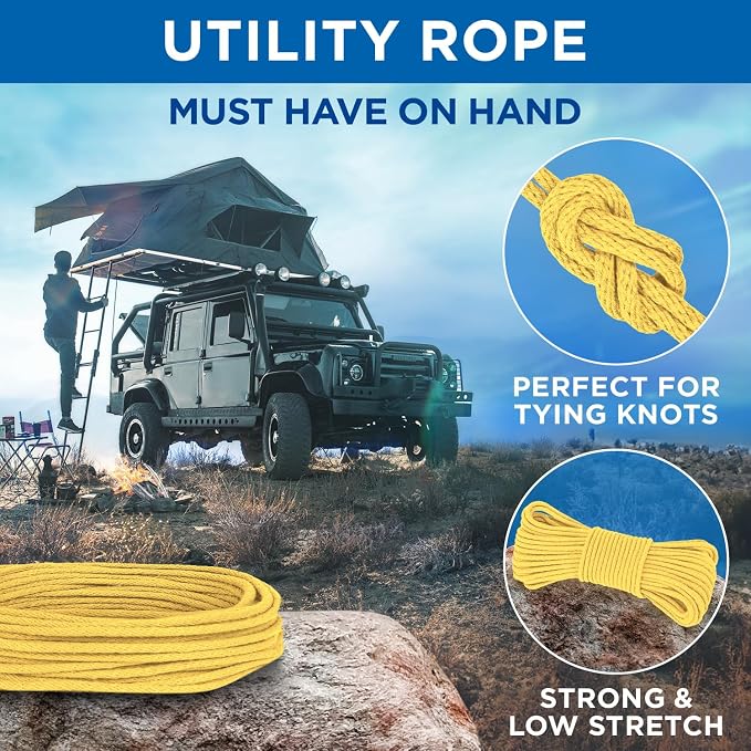 TECEUM Cotton Rope 3/16” – 50 FT – Strong All-Purpose Braided Rope – Natural - Image 6