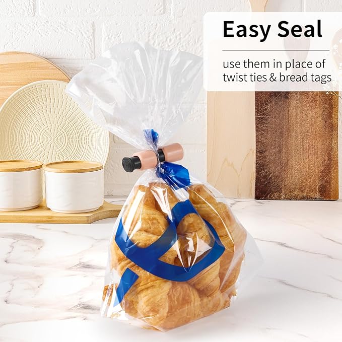 10 Pack Squeeze and Lock Bread Bag Clips, Sturdy Plastic, 5 Colors - Image 4
