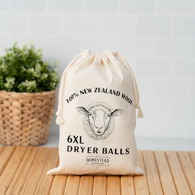 XL Wool Dryer Balls 6-Pack – 100% New Zealand Wool, Natural Fabric Softener & - Image 4