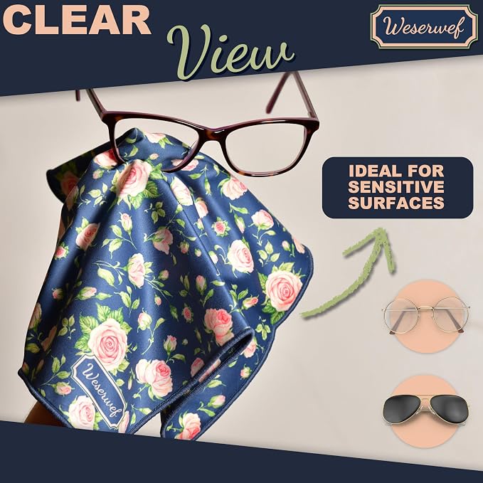 WESERWEF Design Microfiber Glasses Cleaning Cloth – Premium Cleaning Cloth - Image 6