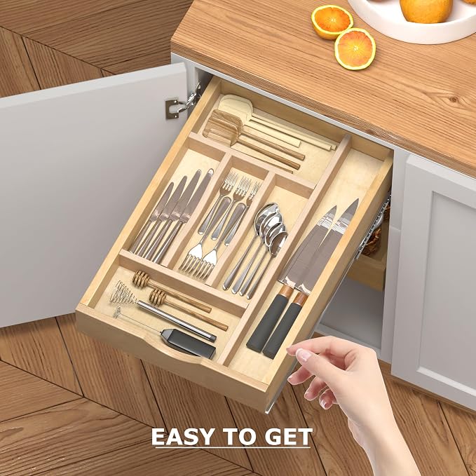 WelFurGeer Premium Wooden Silverware Organizer - Image 5