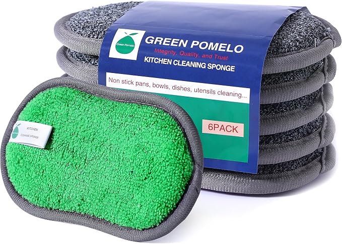 Multipurpose Sponges Kitchen, 6 Pack Reusable Non-Scratch Scrub Sponge - Image 2