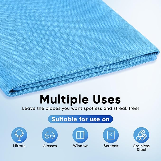 HOMEXCEL Microfiber Glass Cleaning Cloths 6 PK, Lint Free Streak Free, Reusable - Image 4