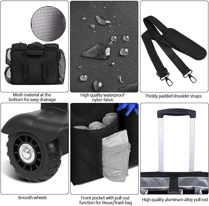 Extra Large Rolling Cleaning Caddy Bag - Image 6